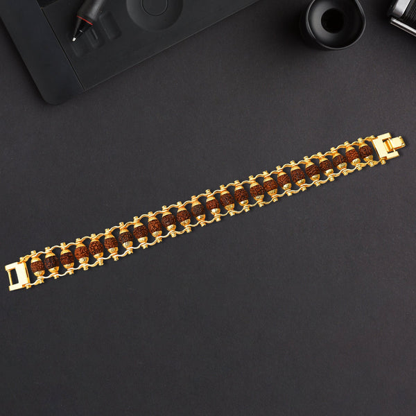 Rudraksha Bracelet – Golden Modern Design for Meditation | Bracelet Bar