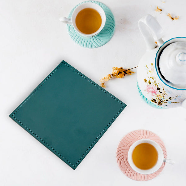 Leather Tea Coasters – Square Set for Dining & Coffee Table | Siplix